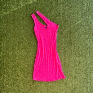Hot Pink One-Shoulder Mini Dress